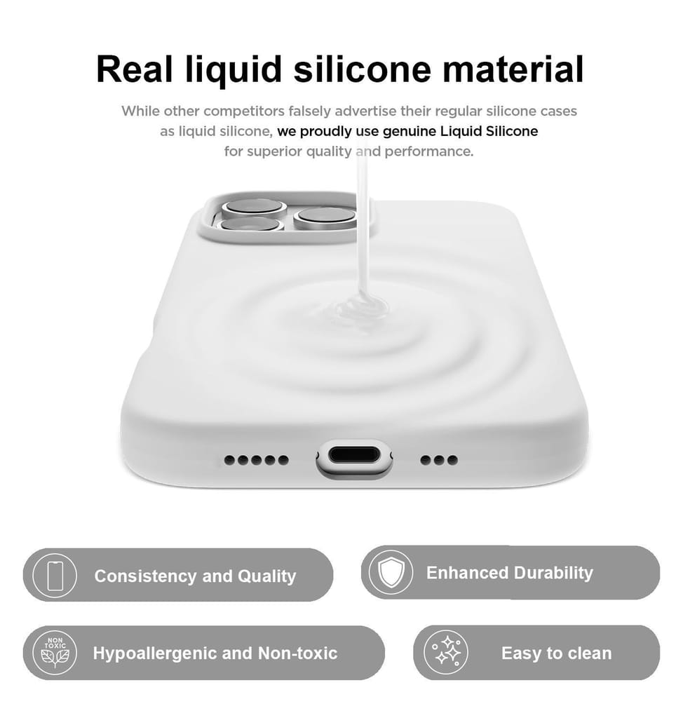 LIRAMARK Liquid Silicone Soft Back Cover Case for Apple iPhone 16 Pro