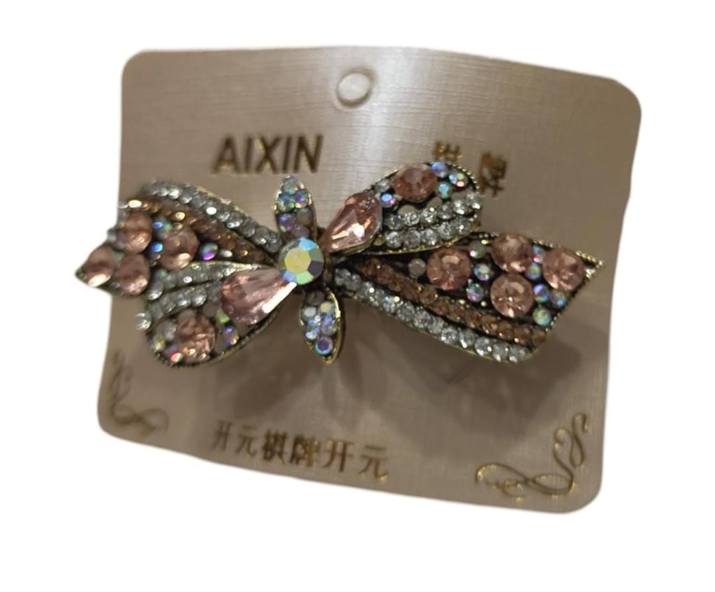 "AI XIN Rhinestone Bow Hair Clip -