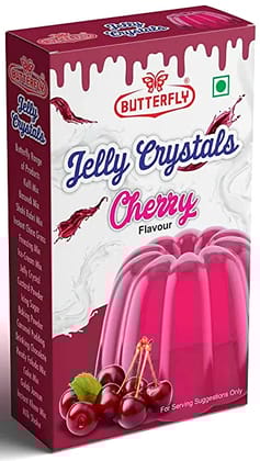 Butterfly Instant Jelly Crystals, 100g (Cherry)  by Butterfly Dessert Mixes and Bakery Needs. Butterfly Instant Jelly Crystals, 100g (Cherry)  by Butterfly Dessert Mixes and Bakery Needs.
