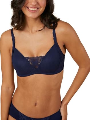Triumph 110|613 Peony Charm Padded Non Wired Bra|613-Navy Blue / 32B