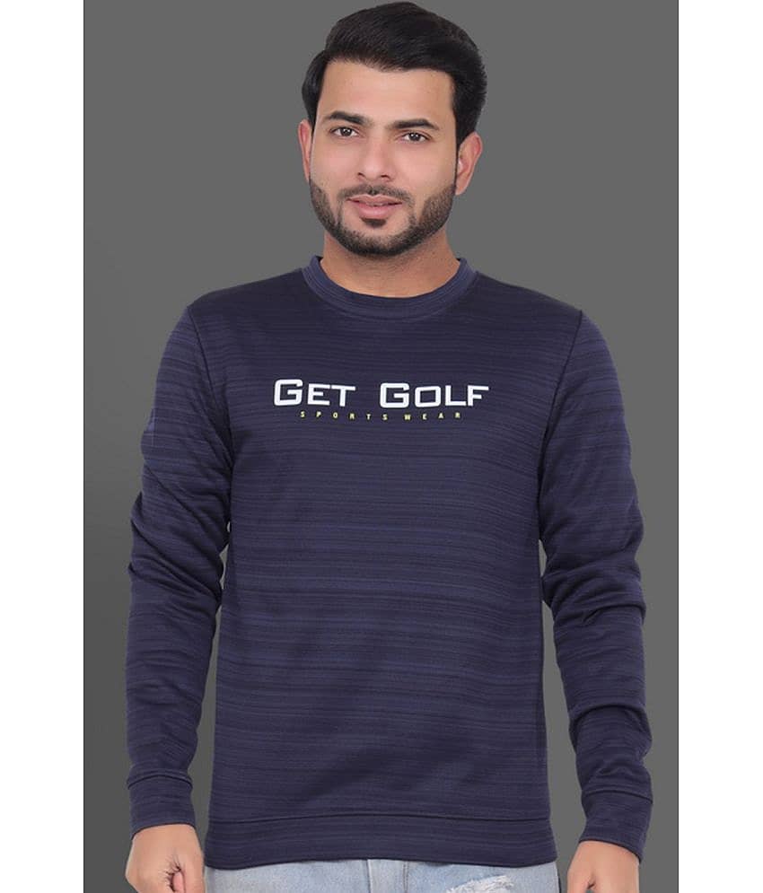 GET GOLF Fleece Round Neck Men's Sweatshirt - Navy ( Pack of 1 )