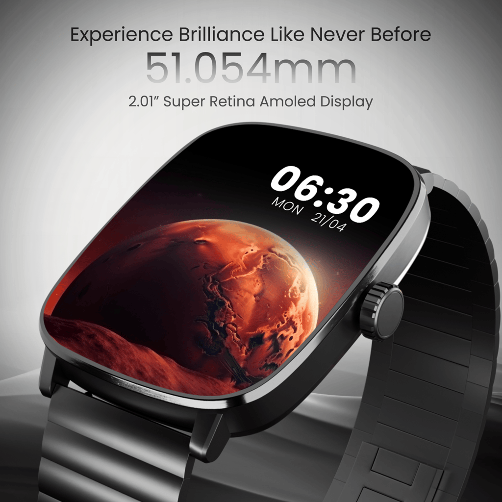 CELLECOR M10 PRO Vision 2.01" Super-Retina Amoled Display | 1200 NITS | AOD | BT-Calling | AI Voice | 60Hz Refresh Rate | IP68 | Rotating Crown | SmartWatch