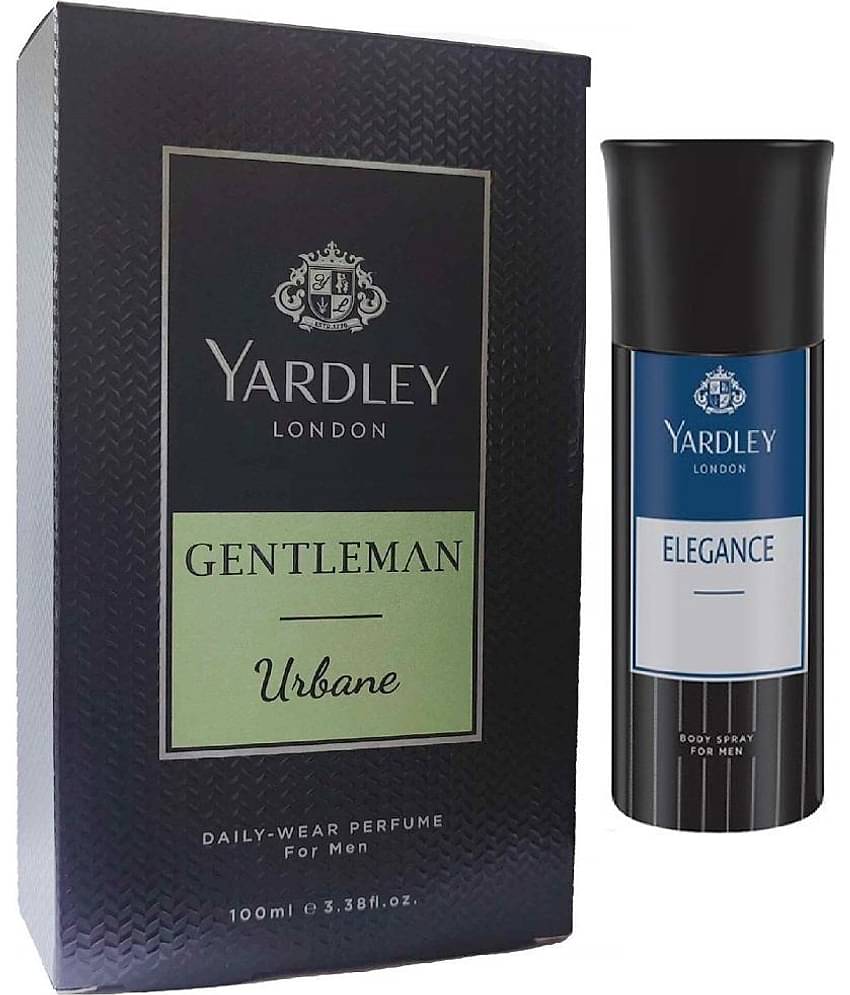 YARDLEY LONDON 1 GENTALMAN URBANE PERFUME 100 ML , 1 ELEGANCE BODY SPRAY 150 ML, PACK OF 2 .