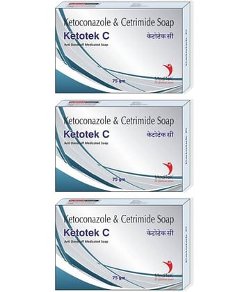 Meditek Ketotek C Antidandruff Soap 75Gms. Each - Antibacterial Soap for Normal Skin ( Pack of 3 )