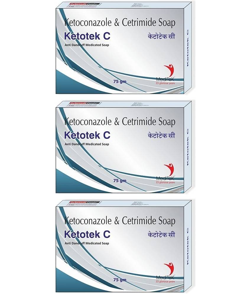 Meditek Ketotek C Antidandruff Soap 75Gms. Each - Antibacterial Soap for Normal Skin ( Pack of 3 )