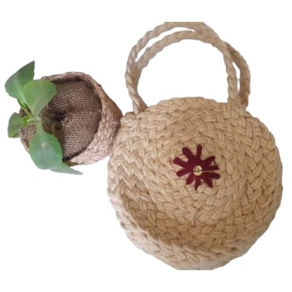 Handmade Banana Fiber Hand Purse For Ladies
