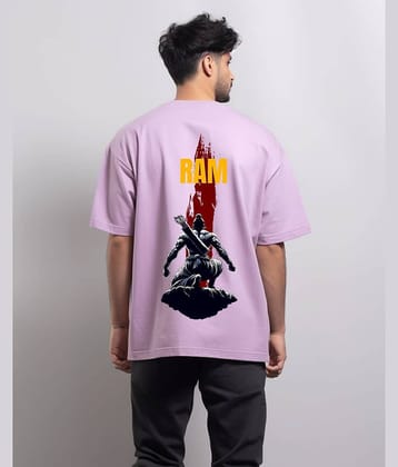 Prabhu Bhakti Pack of 1 100% Cotton Oversized Fit Men's T-Shirt ( Lavender )