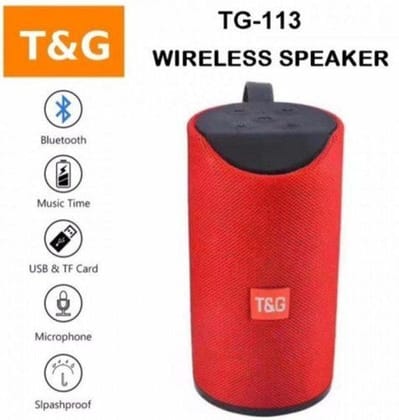 Rugged Wireless Bluetooth Speaker with 6000mAh Battery, AUX or USB or TF Support, and Durable Water-Resistant Design Red