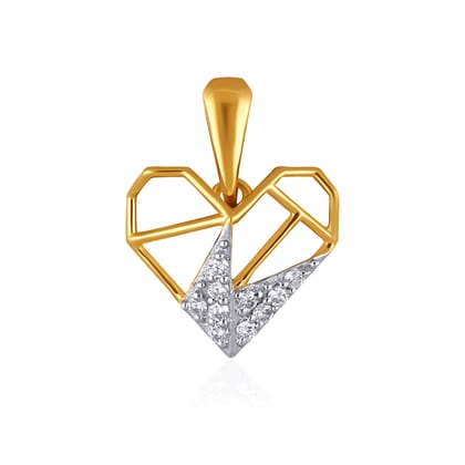 Senco Gold Diverse Love Diamond Pendant (14K Yellow Gold /FG-SI /0.9 g /0.07 Ct)
