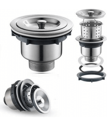 Strength - Stainless Steel 304 Grade 4" Inch Sink Waste Coupling Sink jali / Bucket Type For Kitchen Wash Basin Drain - ( Pack of 1 Pcs )