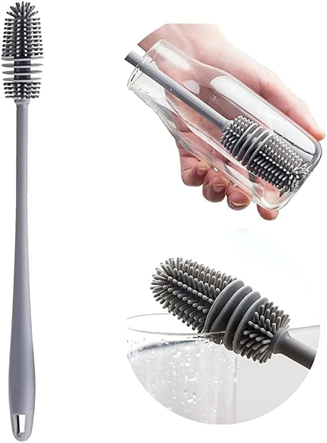 BREEPREE Silicone Long Handle Bottle Cleaning Brush Pack of 2