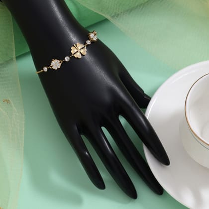 Radiance Gold Color Stainless Steel 18k Gold Plated Demi Fine Bracelet-Bracelet Size: Adjustable / gold / Alloy With Good Quality Gold Plated