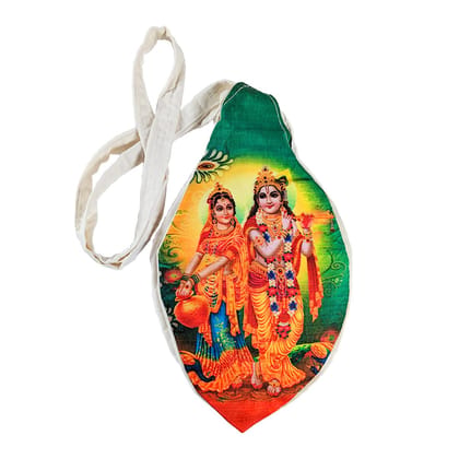 MAYAPURI Beautiful Radha Krishna Printed Chanting Bag/Japa Bag with Sakshi Mala Counter