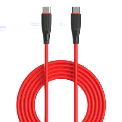 Portronics Silklink 60W PD Type-C to Type C Fast Charging Cable (Red)
