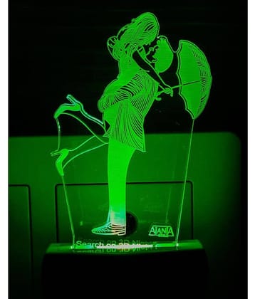 SUPER AJANTA COUPLE WITH UMBRELLA 2094 Night Lamp Multi - Pack of 1