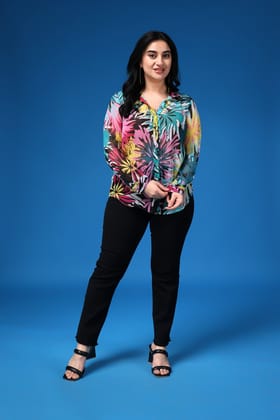Big Leaves Printed Shirt-L / Multicolored