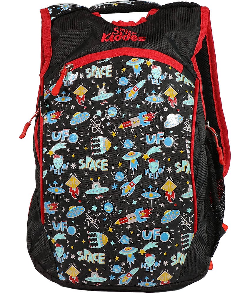 Smily Kiddos 10 Ltrs Black School Bag for Boys & Girls