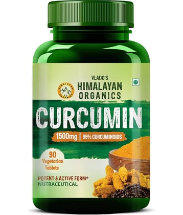 Vlado's Himalayan Organics Curcumin with Bioperine 1500mg with 95% Curcuminoids 90 No.s