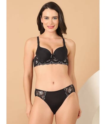 PrettyCat Polyester Women's Bra & Panty Set ( Burgundy ) Hot Lingerie