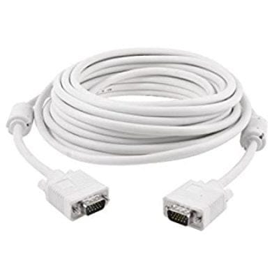 VGA Male to Male ,15-Pin Cable/Adapter for PC, Monitor, Projector, Laptop, TV, LCD/LED (White)
