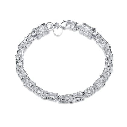 Silver Classic Byzantine Bracelet