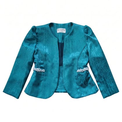 KIDS' SHIMMER TEAL FORMAL JACKET