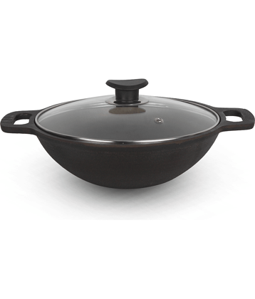 The Indus Valley - Cast Iron Deep Kadhai 6 mm ( 2.5 ) L