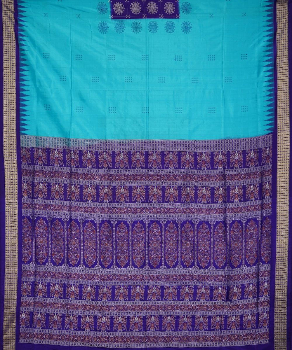 Blue silk handloom bomkai saree