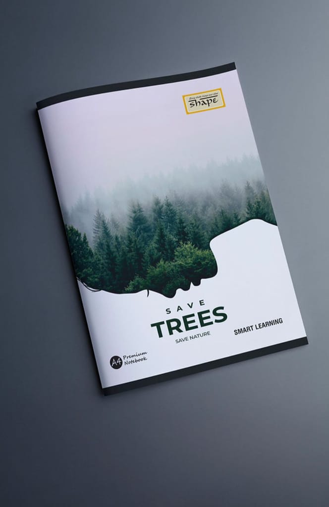 Shape A4 Notebook - 140 Pages, Plain, Soft Cover