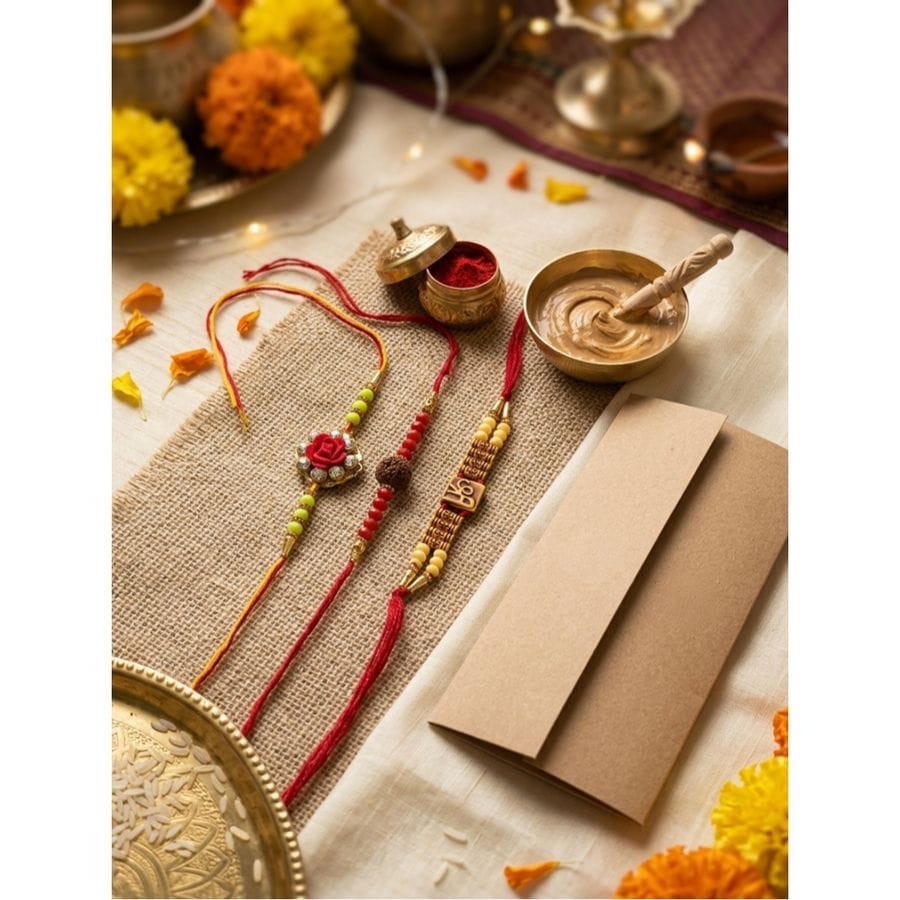 Premium Handmade Rakhi with FREE Roli & Chandan Kit | Traditional Raksha Bandhan Gift