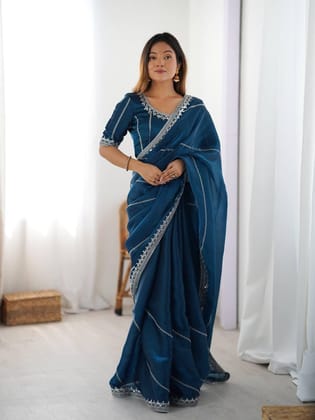 Elegant Soft Silk Designer Saree with Intricate Thread and Sequin Embroidery