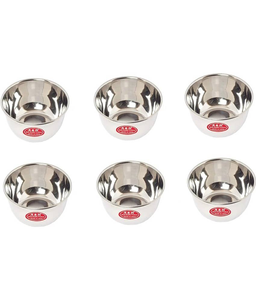 A & H ENTERPRISES - Veg Bowl / Katori /Sabzi Bowl Stainless Steel Cereal Bowl 200 mL ( Set of 6 )