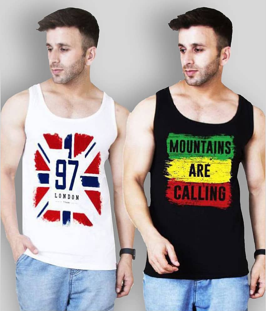 Veirdo Pack of 2 Cotton Regular Fit Men's T-Shirt ( Multicolor )