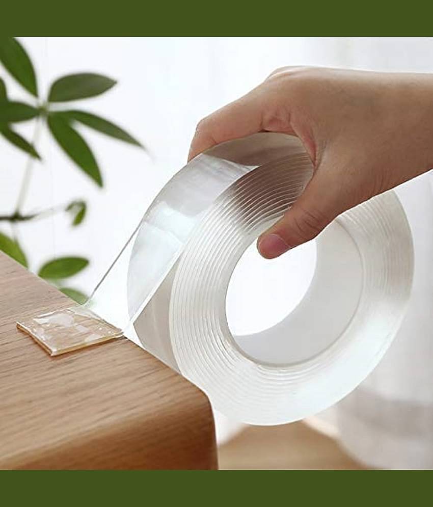 BHAVYTA COSMETIC - Transparent Double Sided Decorative Tape ( Pack of 1 )