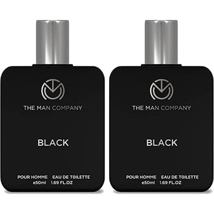 The Man Company Men Black Edt - 50Ml*2, 100 Millilitres| | Premium Long Lasting Fragrance Spray | Lavender Scent Liquid Perfume | Perfume gift for friend | Anniversary fragrance gift set | Gift Set For Husband, Boyfriend The Man Company Men Black Edt - 5