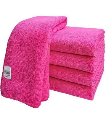SOFTSPUN Microfiber Cleaning Cloths, 3pcs 40x40cms 340GSM Pink! Highly Absorbent, Lint and Streak Free, Multi -Purpose Wash Cloth for Kitchen, Car, Window, Stainless Steel, silverware.