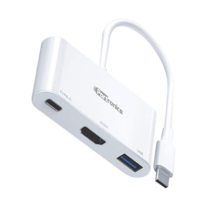 Portronics CKonnect Type C to HDMI Adapter 3in1  (White)