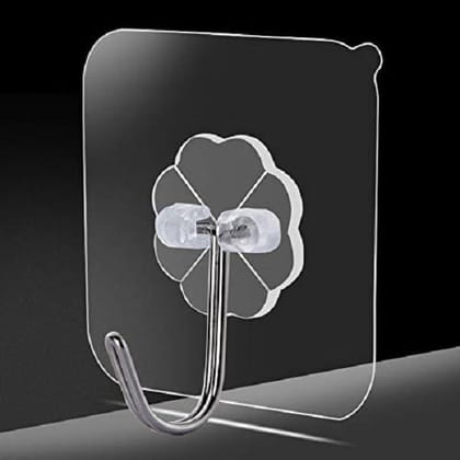 PVC Wall Hooks, Pack of 1, Transparent