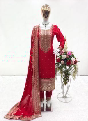 Designer Party Wear Top-Pent With Beautiful Dupatta Set