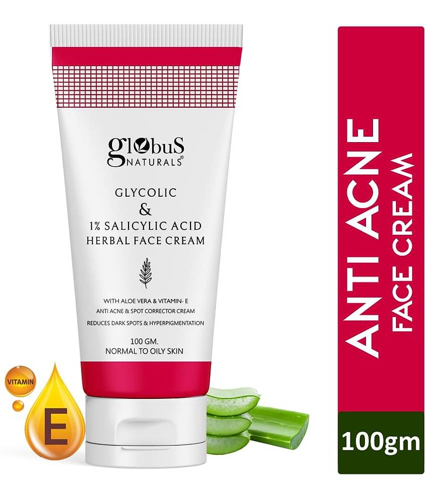 Globus Naturals Glycolic & 1% Salicylic Acid Face Cream. 100gm