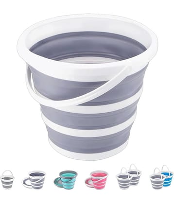 Portable Foldable Silicone Bucket for Camping, Travel, Car Washing, Home/Outdoor/Garden Activities Small Spaces - Folding, Lightweight & Easy to Bring & Store (Multicolor) (10 L)