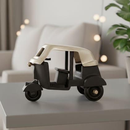 Brass Auto Showpiece | Vintage Three Wheeler Decor, Height : 4 Inch (ZMAS450 A)