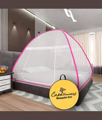 CASA FURNISHING - Orange HDPE - High Density Poly Ethylene Tent Mosquito Net, Machardani ( Pack of 1 )