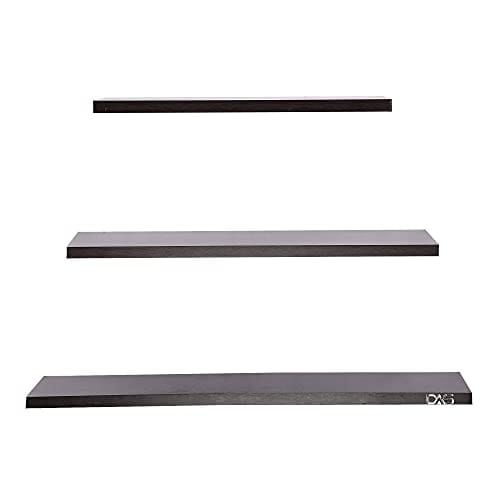 DAS Wall Mounted Engineered Wood Wall Décor Contemporary Style Shelf/Shelves Display Rack for Living Room (3 Shelves)- Haley