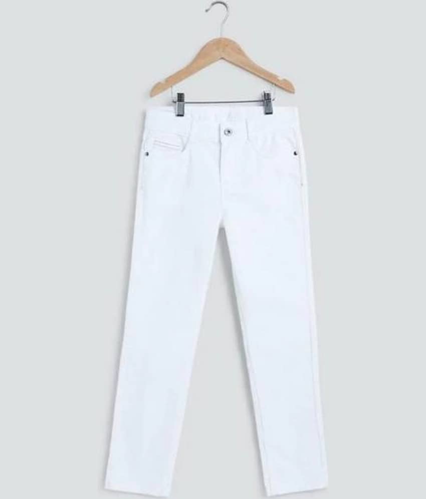 ICONIC ME Pack of 1 Boys 100% Cotton Jeans ( White )