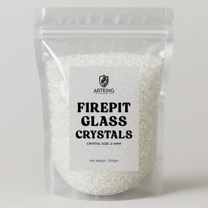 Transparent Firepit Mirror Stones Crystal Clear 2-4mm Crushed Stone for Resin Art, Geode Art | Heat Resistant Decorative Glass Crystals-500g