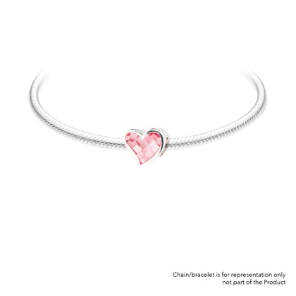 MOP Heart Pink | 925 Silver charms for Bracelets / Chain-Free / Silver / Modern