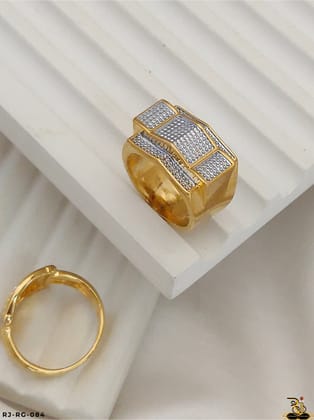 Golden Elegance Dual tone Stunning Gold-Plated Ring for men's-RG-084-18