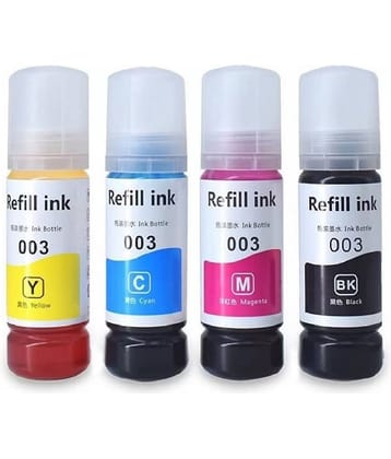 TEQUO 003 Ink Multicolor Ink ( 70 ml ) Pack of 4 For 003 Ink for L3110 L3150 L3115 L3116 L3101 L3210 L3215 L3216 L3250 L3151 L3152 L3156