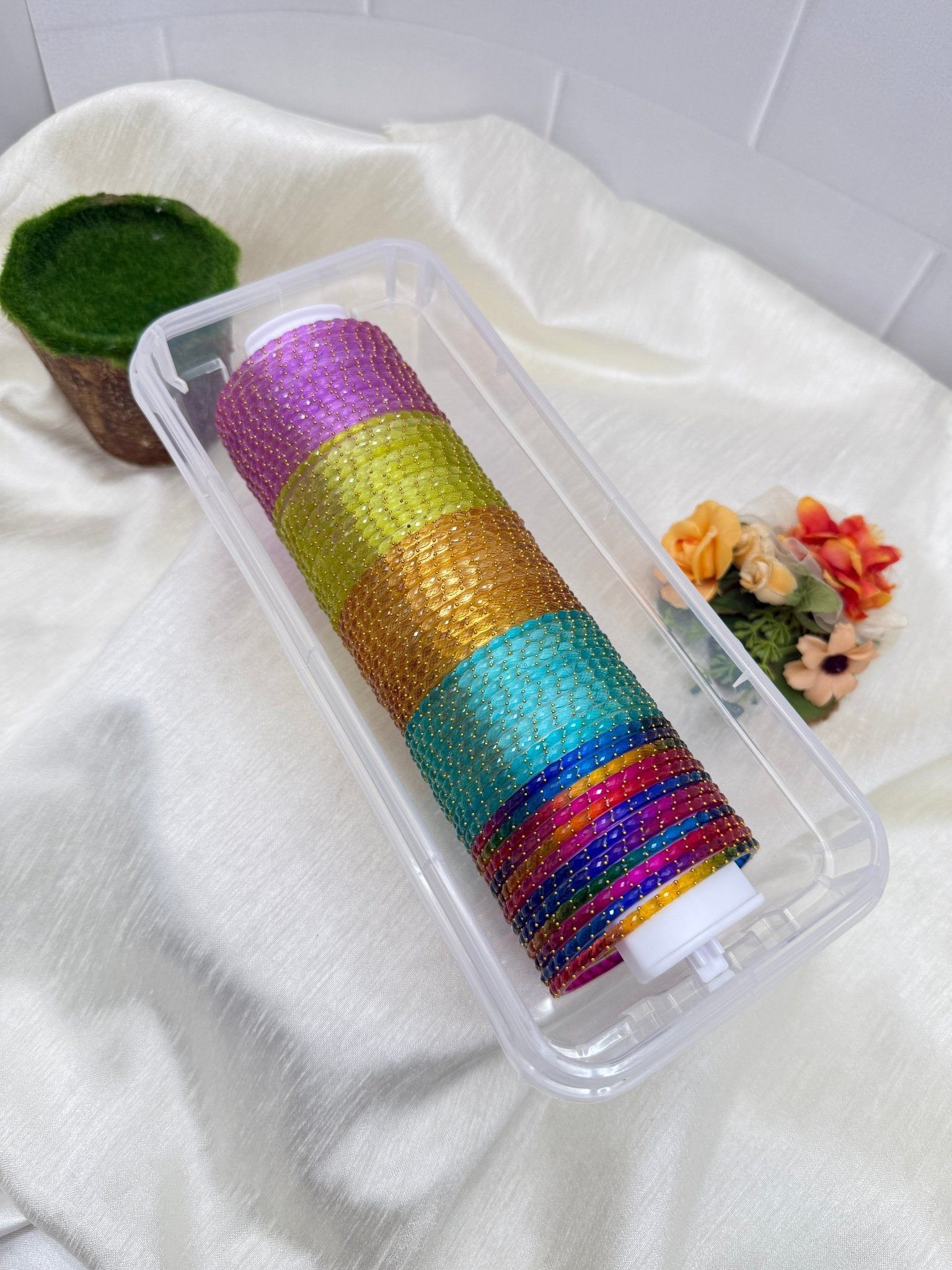 Luxurious Rain Drop Glass Bangle Box Design - 040-2.2